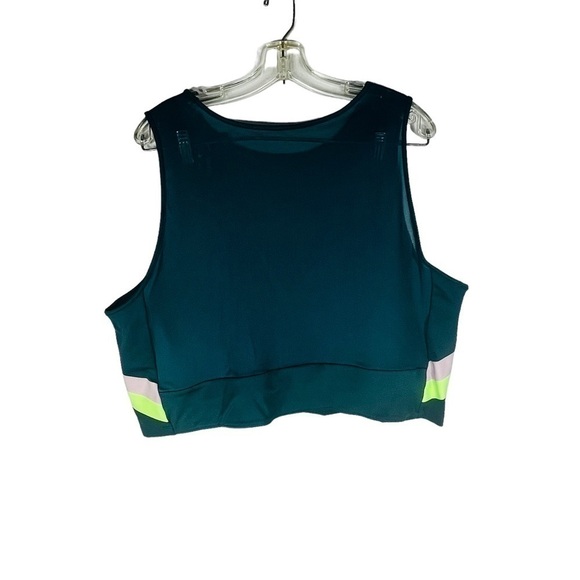 Nike teal color-stripe cropped training tank mesh DH3185-393  Size 3X - Picture 11 of 15